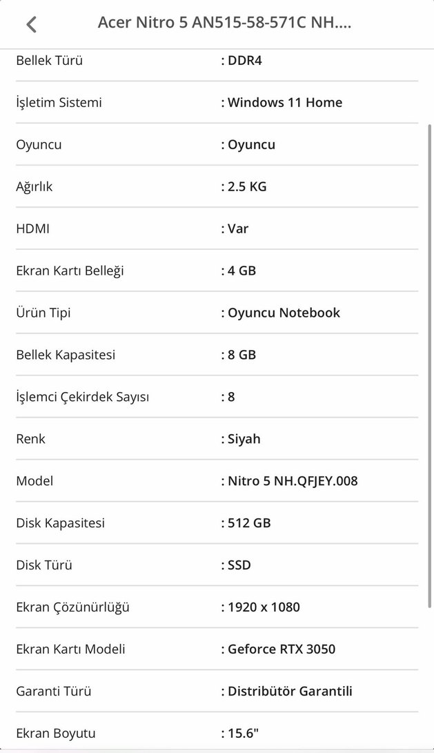 Acer Nitro 5 AN515-58 15.6" Kırmızı Dizüstü Bilgisayar - Görsel 2
