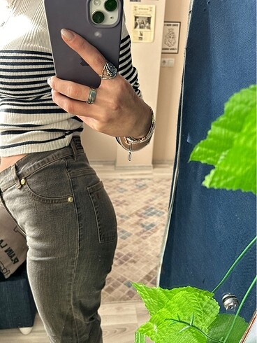 33 Beden gri Renk Koyu jean