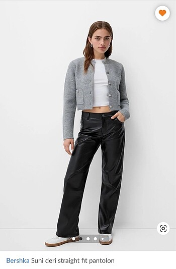 Bershka Suni Deri Straight Pantolon