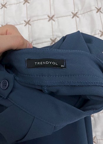 s Beden Trendyol petrol mavisi kadın pazzo pantolon
