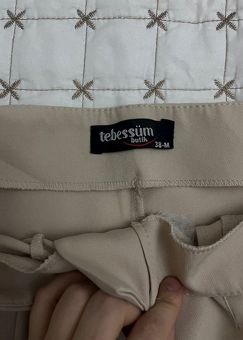 m Beden Bej Kadın Kumaş Pantolon Regular Fit