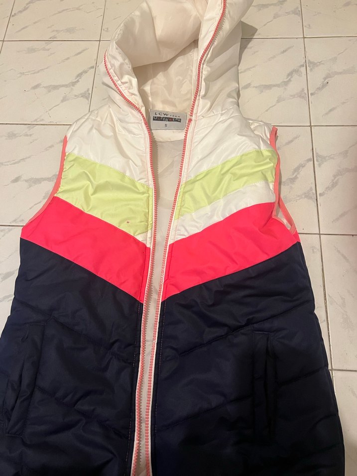 Kızlar için Fermuarlı Renkli Spor Yelek - Görsel 2