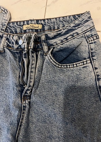 Kadın Gri Bol Kesim Denim  Pantolon - Görsel 2