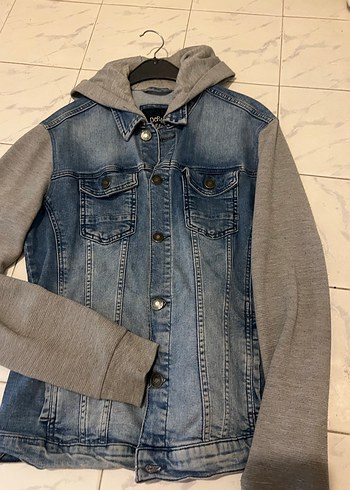 Deriito Gri Düğmeli Kadın Kot Ceket - Görsel 2