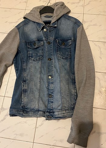 Deriito Gri Düğmeli Kadın Kot Ceket - Görsel 3