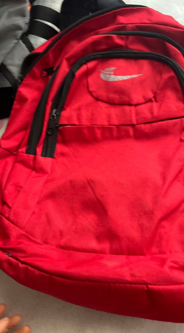 Kadın Kırmızı Fermuarlı Spor Sırt Çantası - Görsel 4