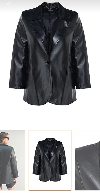 xl Beden siyah Renk Deri Blazer Ceket