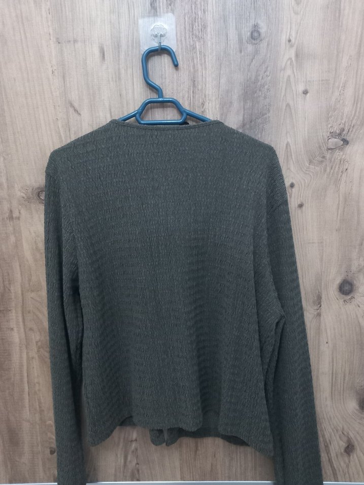 Haki Kadın Hırka Bağcıklı - Görsel 2