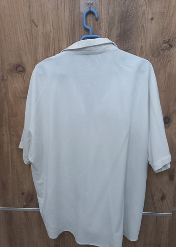 Düğmeli Bej Keten Kadın Gömlek - Görsel 3