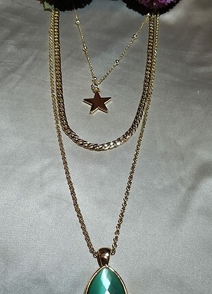 Diğer Yeşil damla tasli Gold kolye