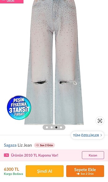 34 Beden mavi Renk Sagaza jean