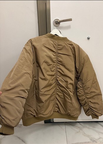 H&M Bej Kadın bomber Fermuarlı Ceket