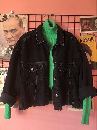 Oversize siyah kot ceket