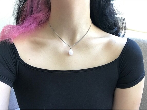 Kuvars doğal taş kolye choker