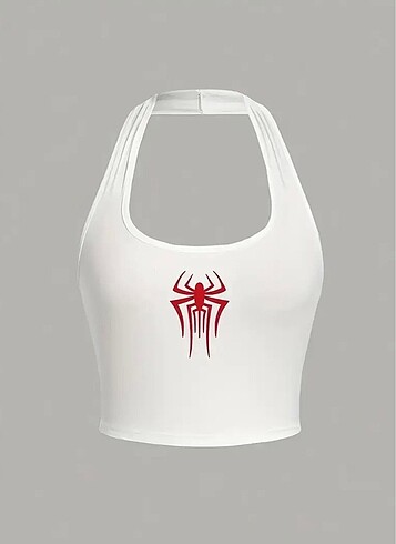 spiderman halter yaka crop
