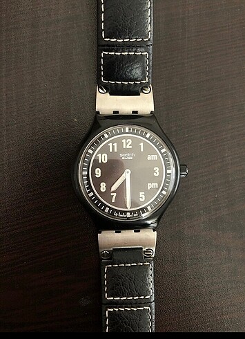 Orijinal Swatch deri kayışlı