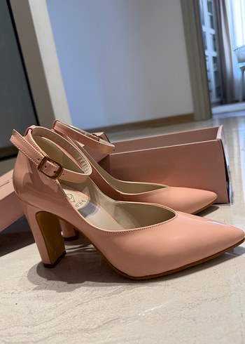 Desa Pembe Rugan Tokalı Stiletto Kadın Topuklu Ayakkabı