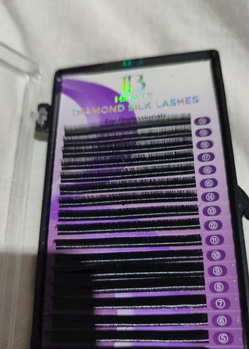 Mor Tonlarda Siyah İpek Takma Kirpik - Görsel 3