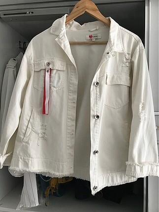 38 Beden beyaz Renk Koton ceket