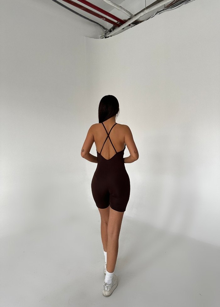 Siyah Mini Lastik Kumaş Straplez Tulum - Görsel 2