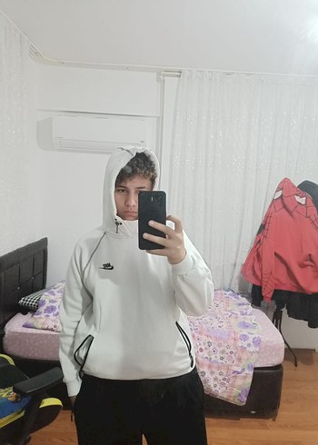 Nike Beyaz Kapüşonlu Erkek Sweatshirt