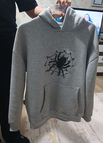 Gri spider hoodie 