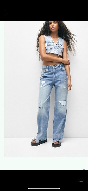 Pull and bear wide leg jean