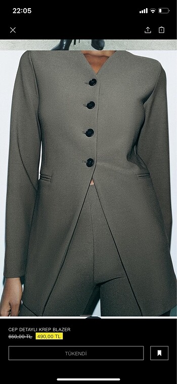 Zara krep blazer