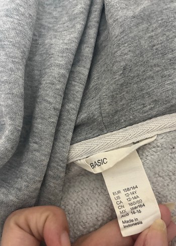 Kapüşonlu Gri Sweatshirt ceket - Görsel 3