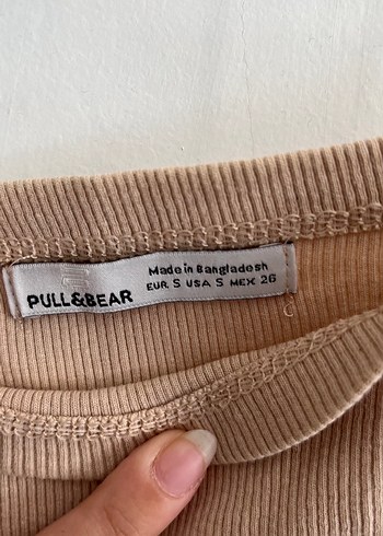 Pull and Bear Bej İnce Askılı Crop Top