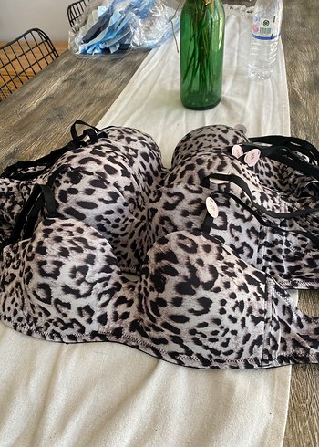 Leopar Desenli Bohem Tarzı Kahverengi Sütyen - Görsel 2