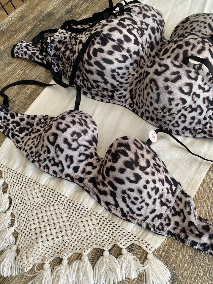 Leopar Desenli Bohem Tarzı Kahverengi Sütyen - Görsel 4