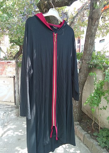Siyah Uzun Kadın penyeKapüşonlu kap