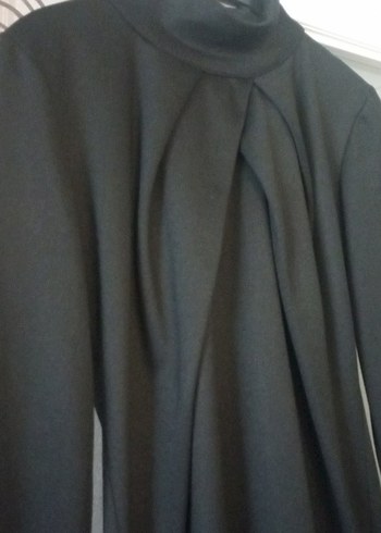 Saten Uzun Siyah Drapeli Gotik Elbise