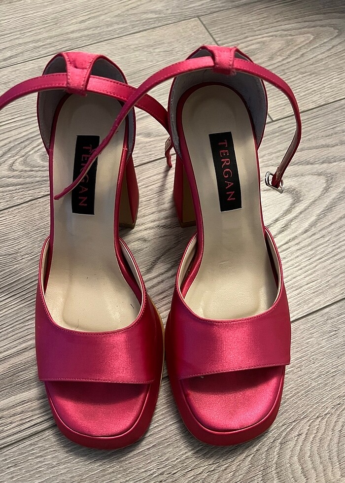 Tergan saten topuklu - Görsel 2