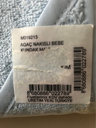 English home mavi ağaç nakışlı kundaklı bebek havlusu