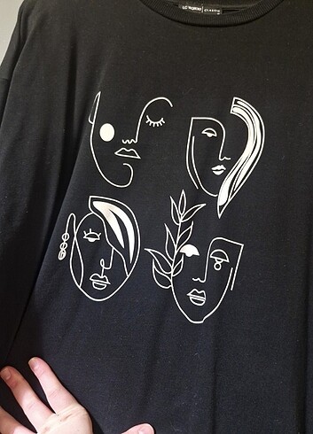 lcw siyah tunik sweatshırt  - Görsel 6
