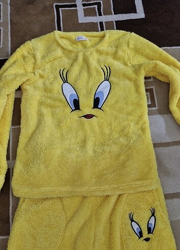 m Beden sarı Renk pijama takımı tweti tertemiz m beden