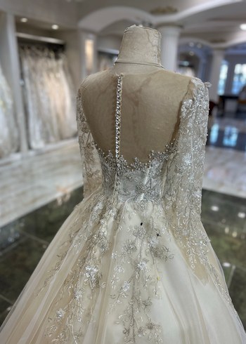 Uzun Kollu Modern Prenses Gelinlik (Sıfır) - Görsel 6