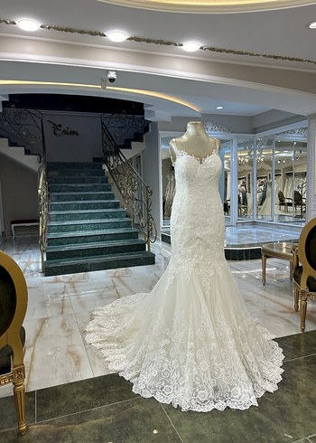 Beyaz Dantel Balık Model Gelinlik - Görsel 2