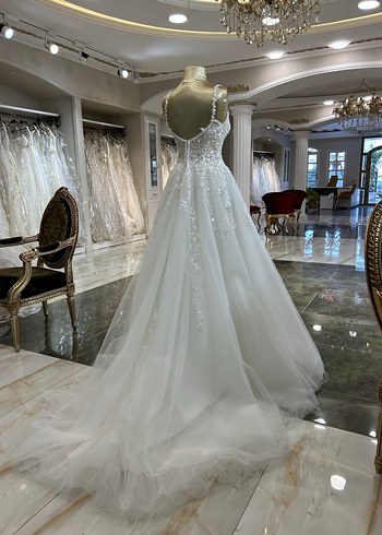 Askılı Güpür Gelinlik - Görsel 3