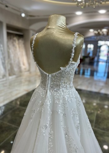 Askılı Güpür Gelinlik - Görsel 4