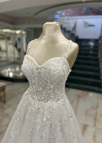 Askılı Güpür Gelinlik - Görsel 5