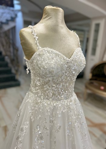 Askılı Güpür Gelinlik - Görsel 6