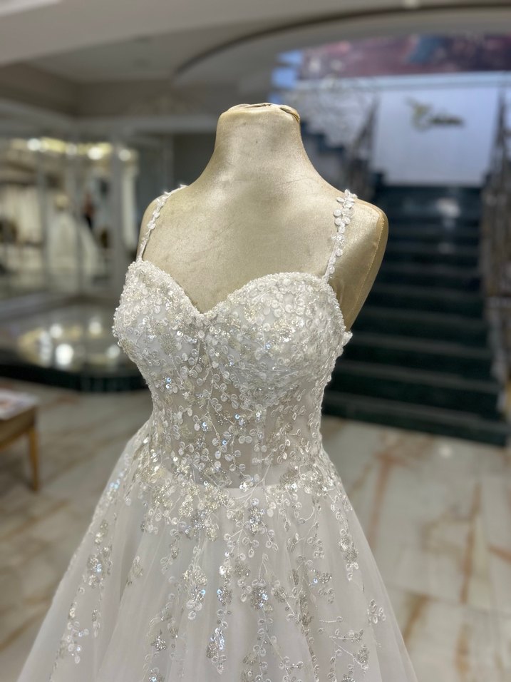 Askılı Güpür Gelinlik - Görsel 5