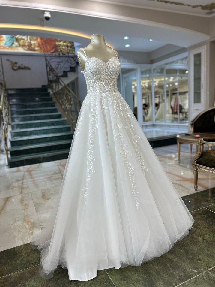 Askılı Güpür Gelinlik - Görsel 2