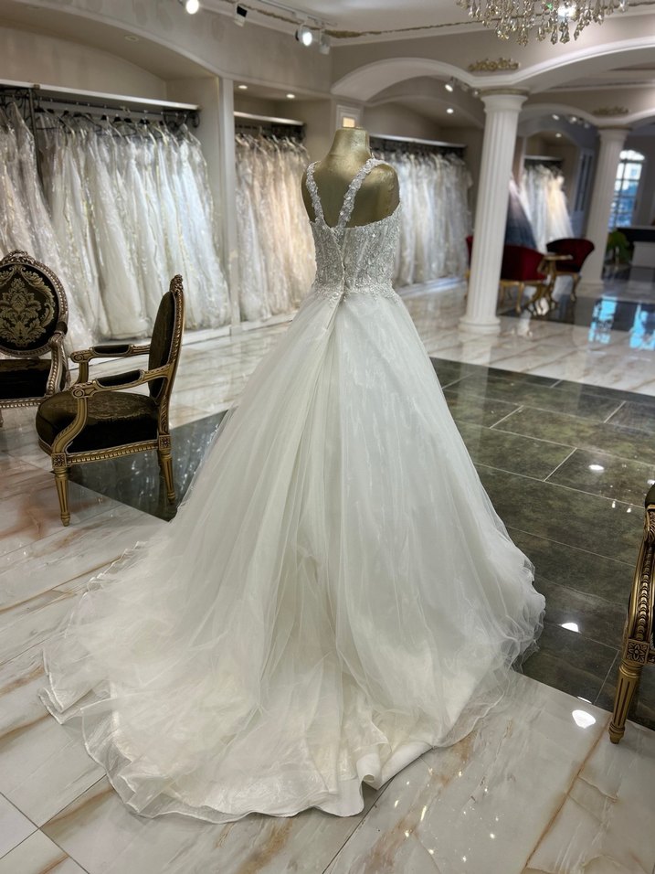 Beyaz A Kesim Geniş BedenUzun Gelinlik - Görsel 5