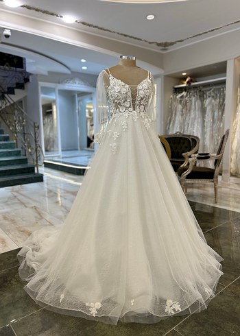 Modern Klasik Straplez A Kesim Gelinlik - Görsel 2