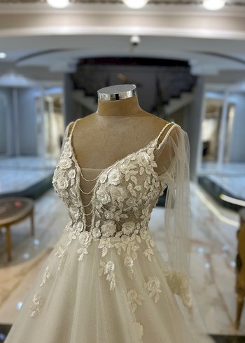 Modern Klasik Straplez A Kesim Gelinlik - Görsel 3