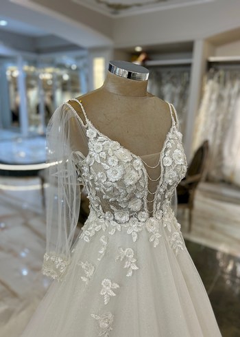 Modern Klasik Straplez A Kesim Gelinlik - Görsel 4